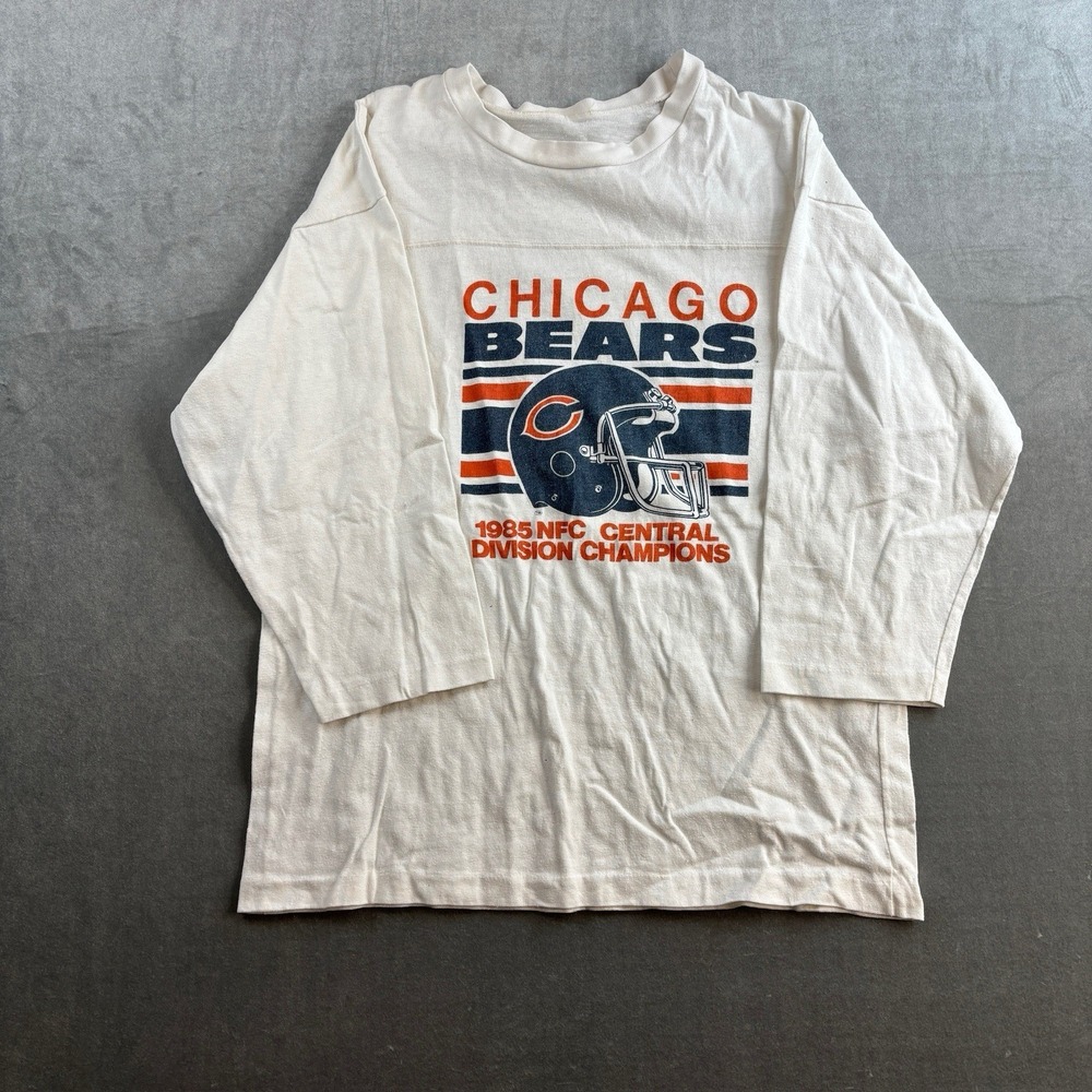 VTG Chicago Bears 1985 NFC Champs Long Sleeve Sleeve Shirt White Men's XL